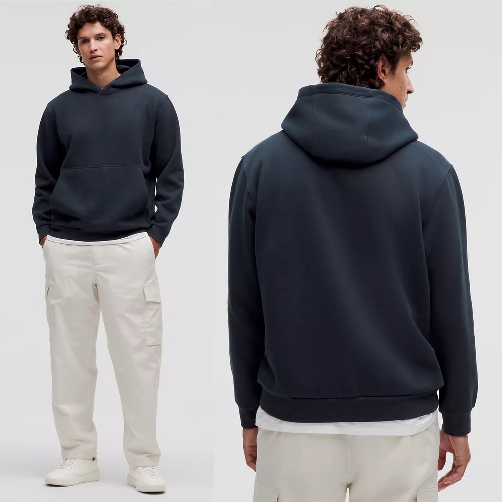 Lululemon Steady State Hoodie Mens Sz Large Navy Blue 2023 Style LM3ERZS Fleece